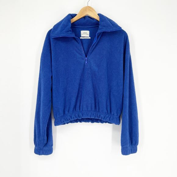 Urban Outfitters Fleece Pullover Bright Blue Size Small - Picture 1 of 4